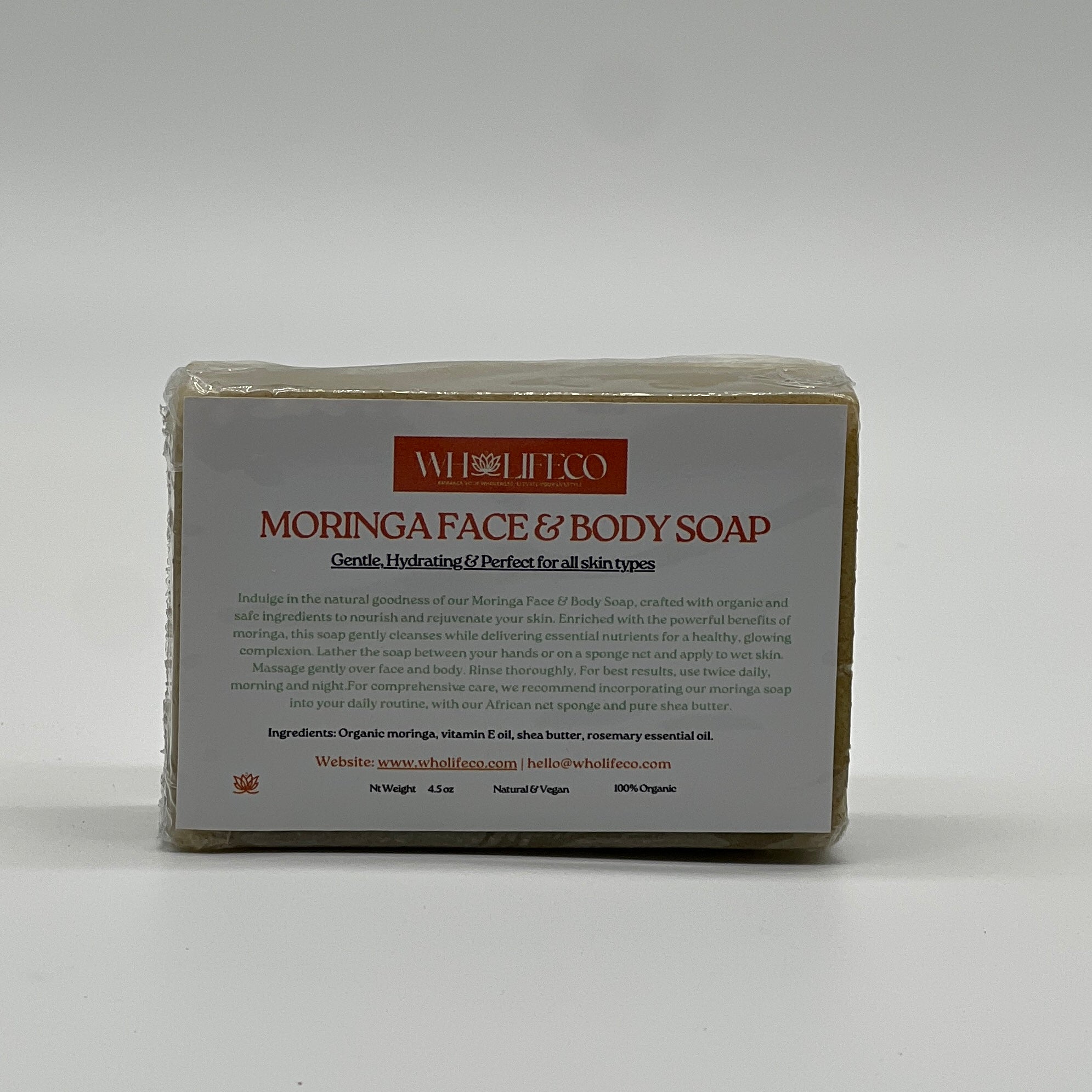 Moringa Face & Body Soap - Vegan & Organic