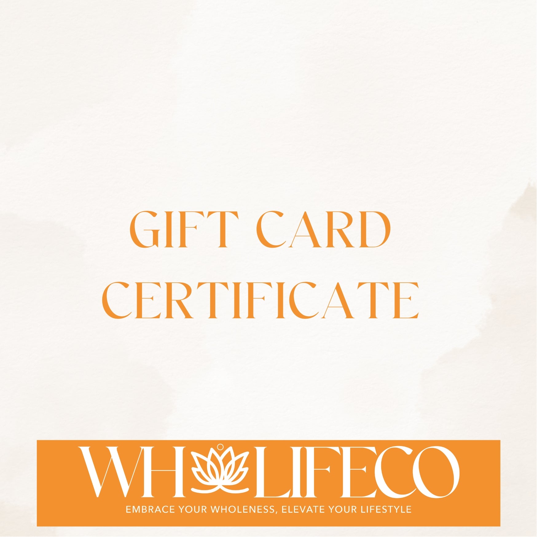 Gift card for holistic lifestyle enthusiasts