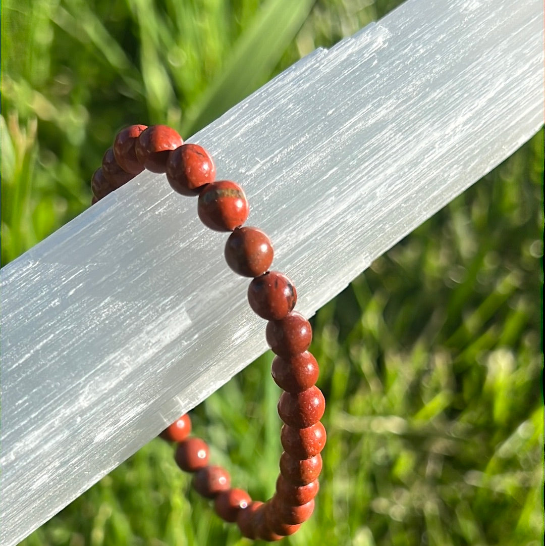 Red Jasper Stretchable Bracelet - Unisex