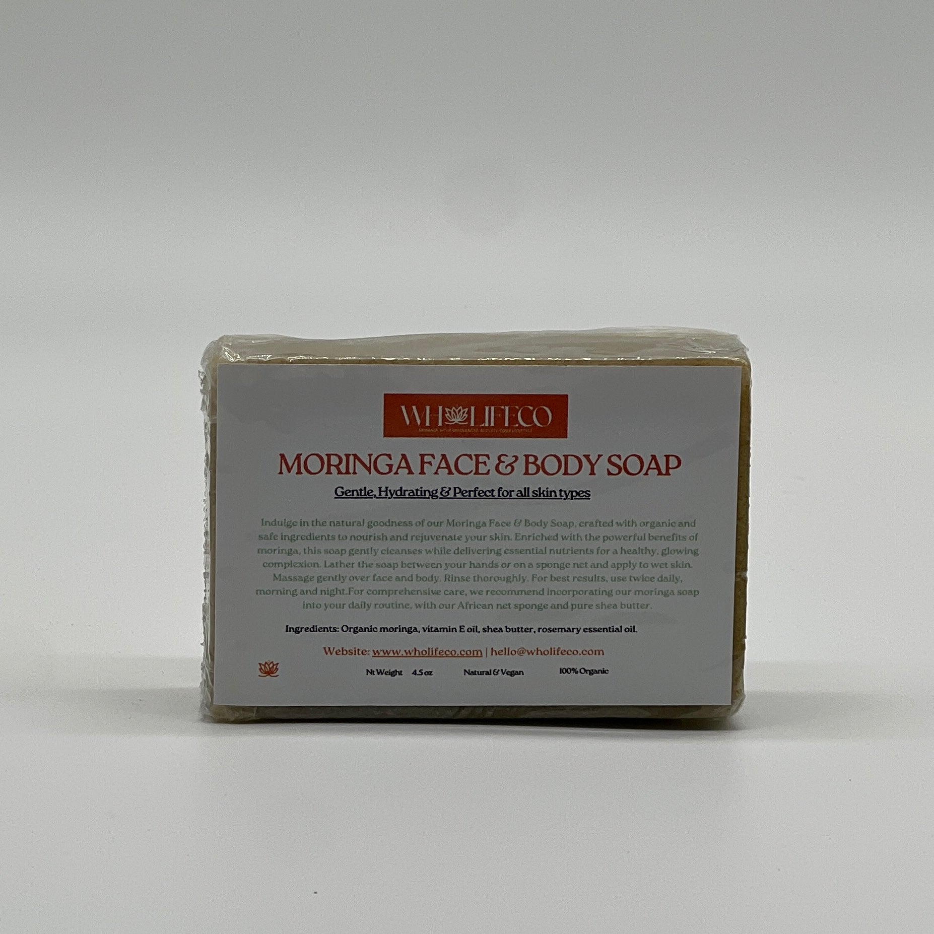 Moringa Face & Body Soap - Vegan & Organic