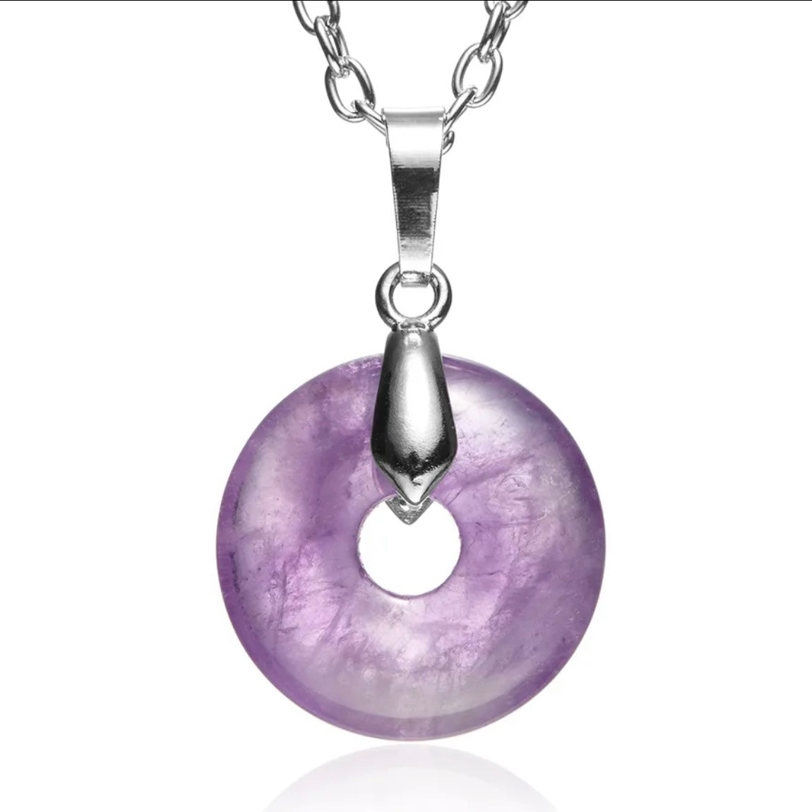 Amethyst Donut Crystal Necklace