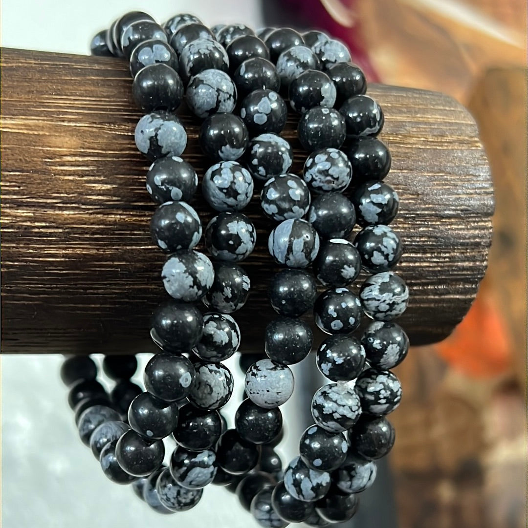 Snowflake Obsidian Bracelet