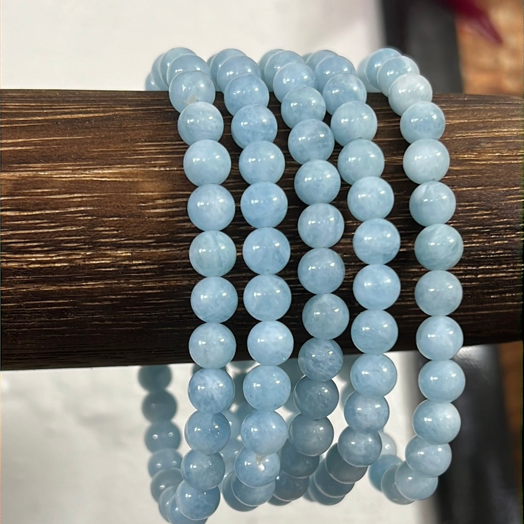 Aquamarine Gemstone Beads Bracelet