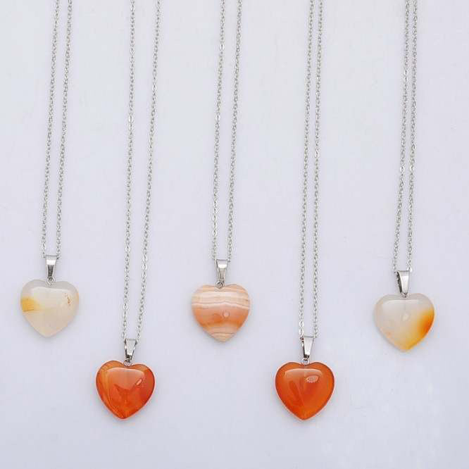 Carnelian heart necklace