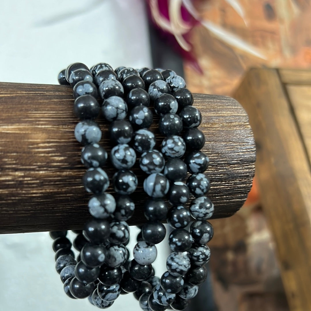 Snowflake Obsidian Bracelet