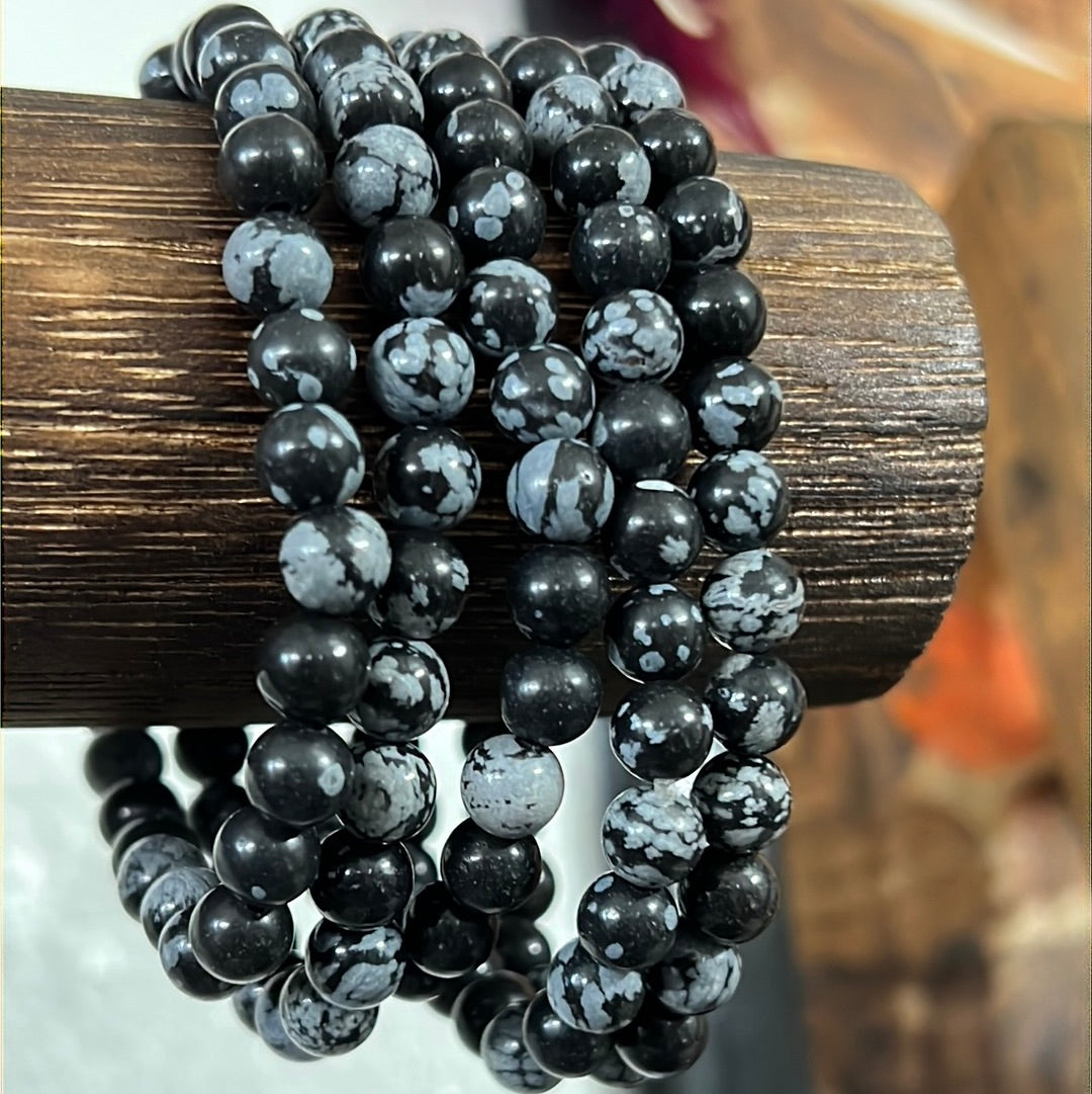 Snowflake Obsidian Bracelet