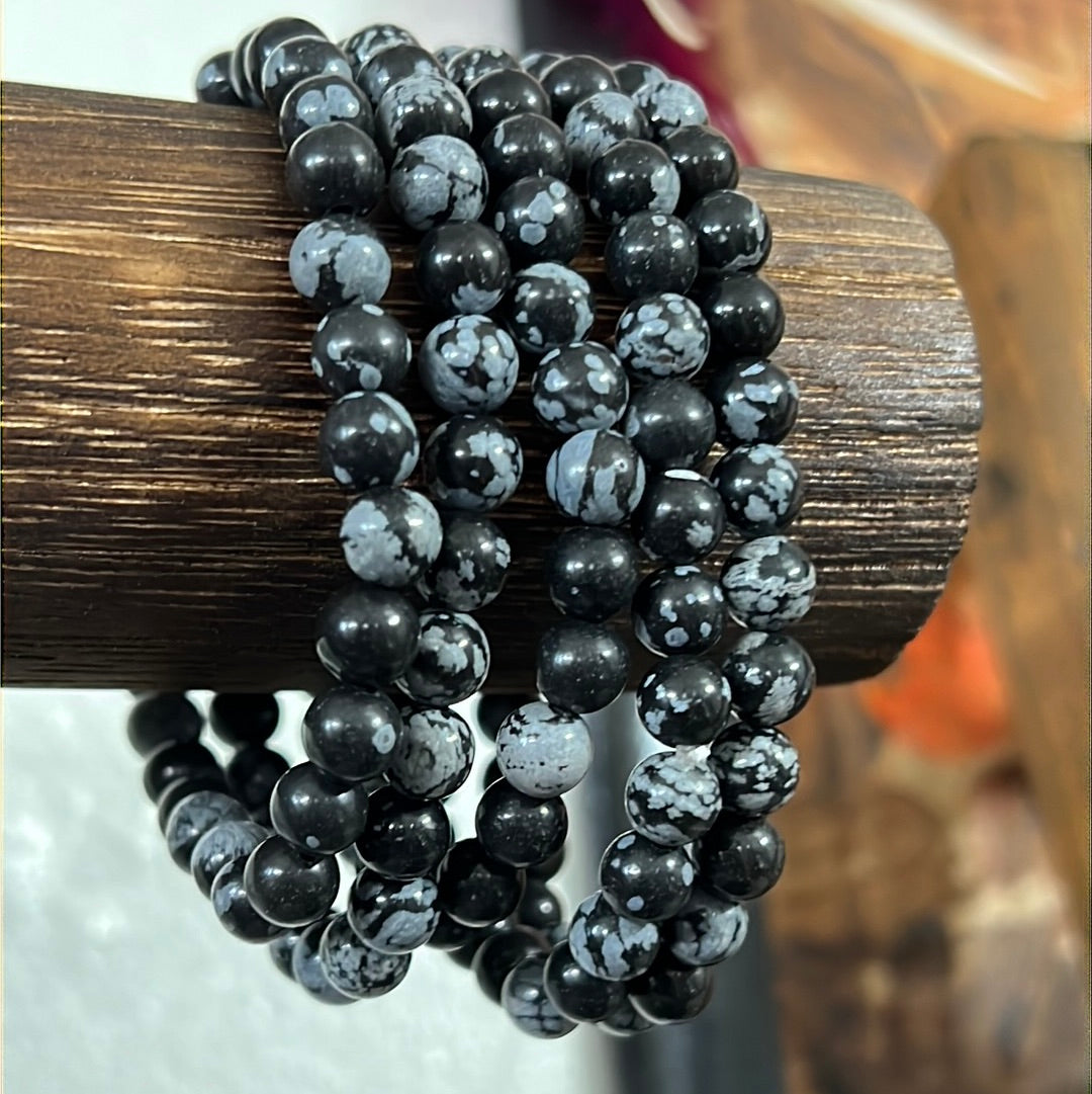 Snowflake Obsidian Bracelet