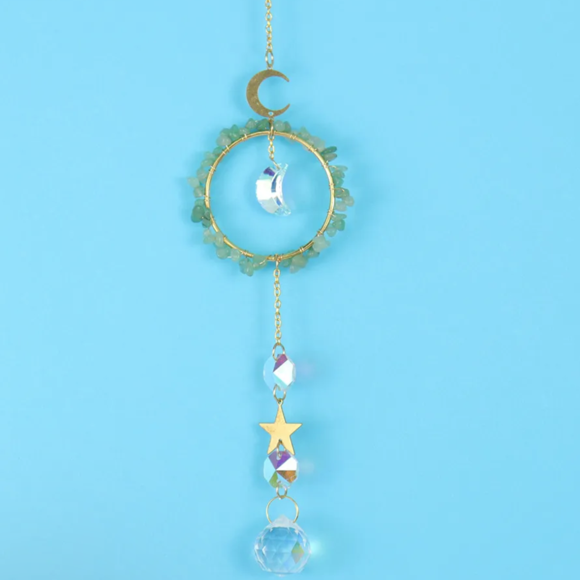 Crystal Suncatchers with Moon & Star