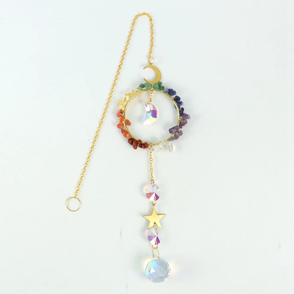 Crystal Suncatchers with Moon & Star