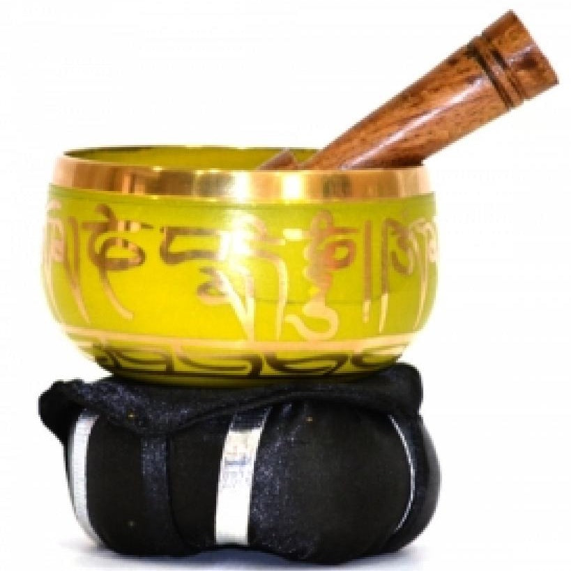 yellow tibetan singing bowl