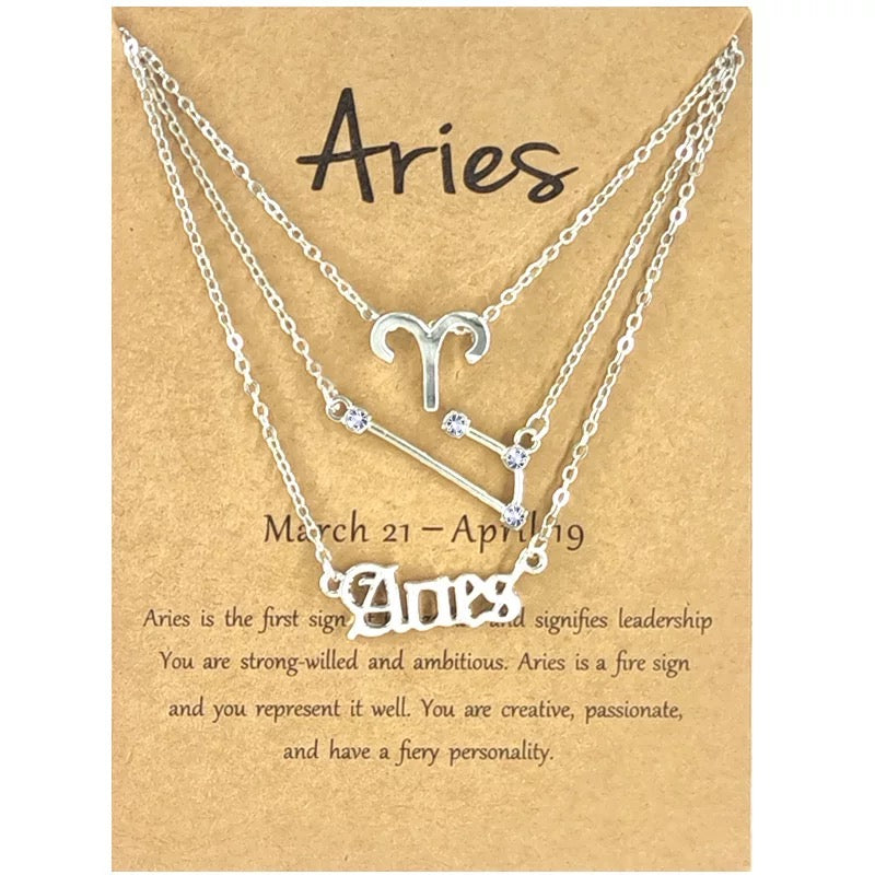 Aries zodiac necklace