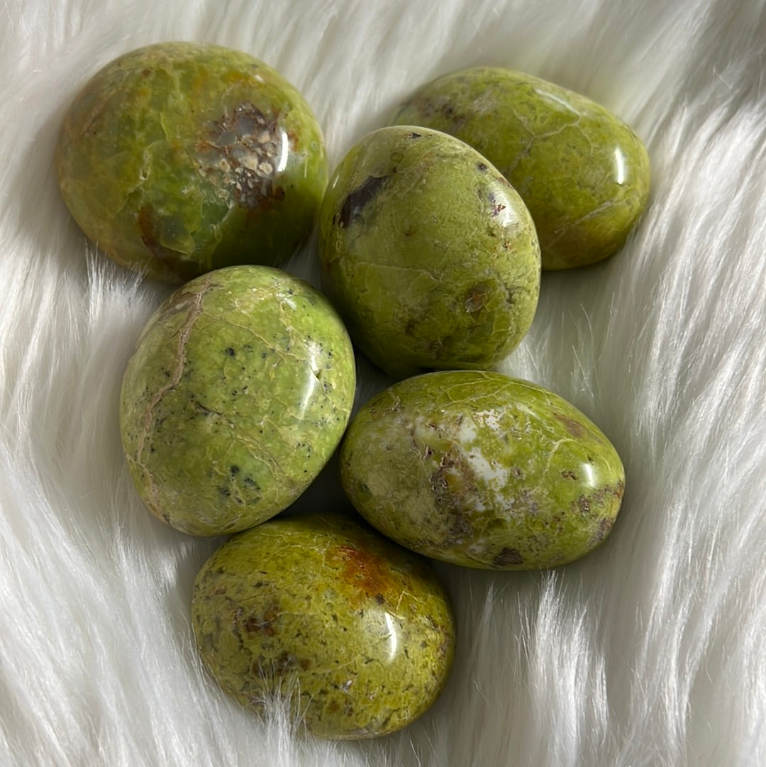 green opal tumbled stone