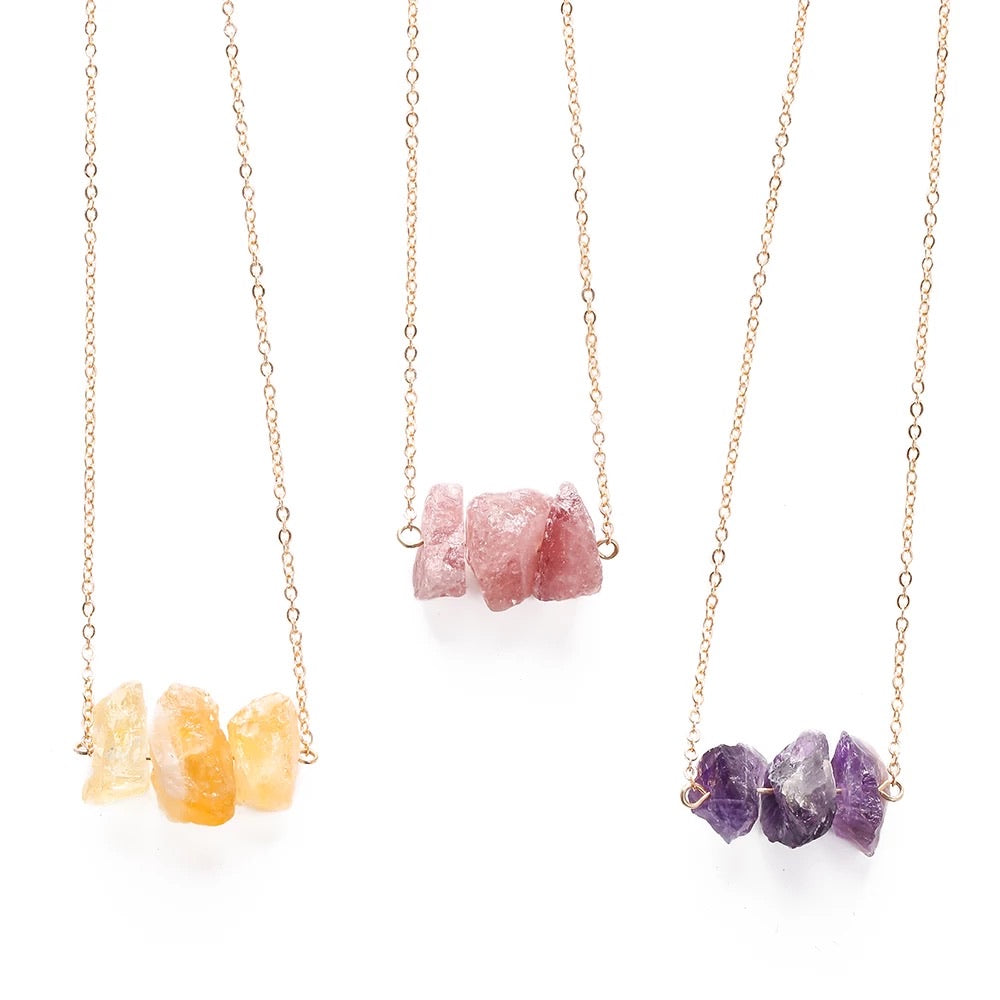 raw citrine necklace