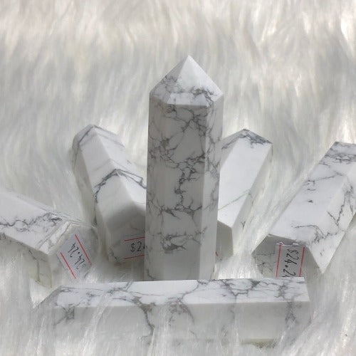 white and gray healing crystals