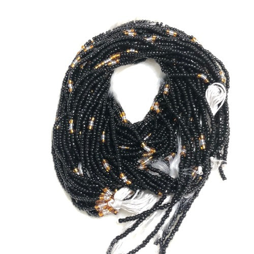Exotic Black and Gold African Waist Beads Plus size waist beads WHOLIFECO