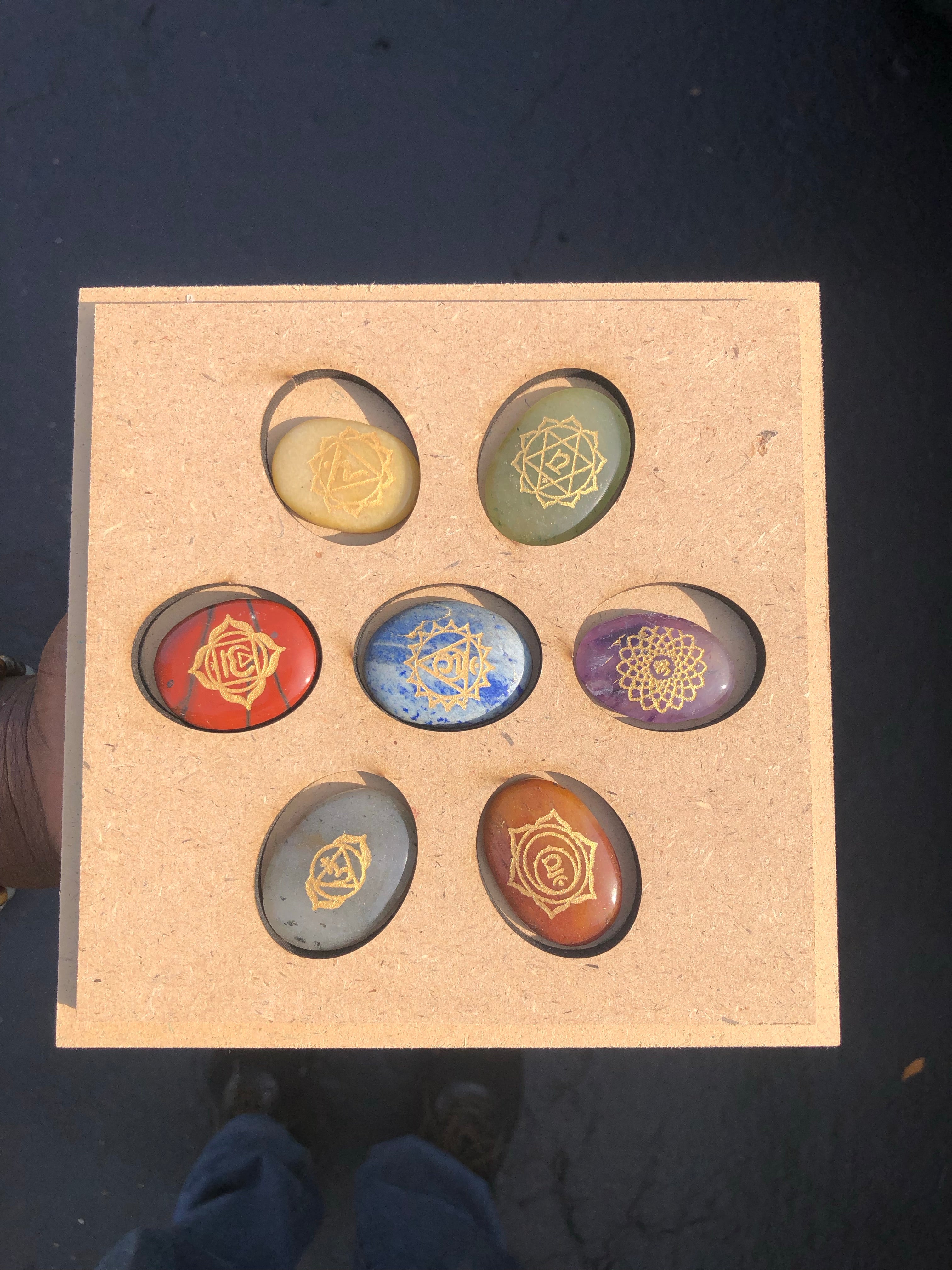 Chakra engraved stones | Meditation stones