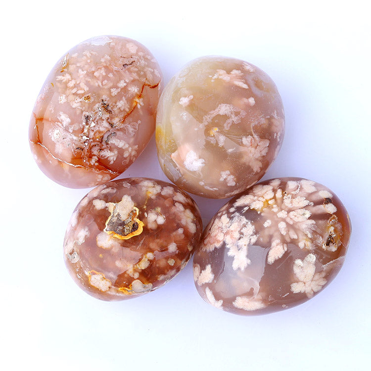 Cherry Blossom Agate Palm stone - Sakura agate