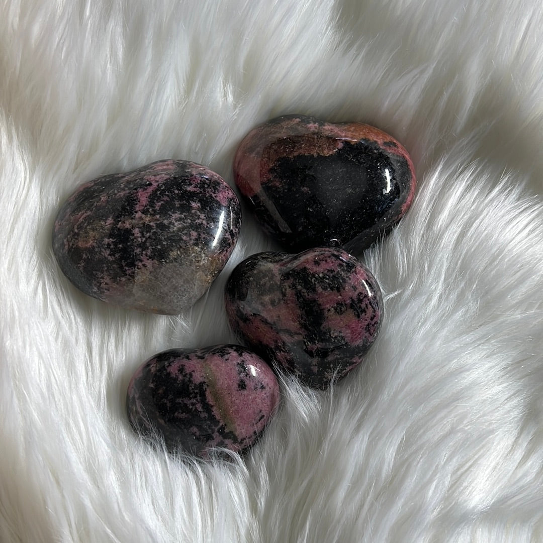 heart shape rhodonite stone