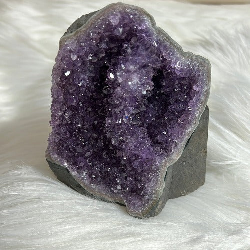 amethyst with a flat base