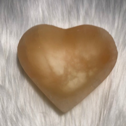 orange selenite heart bowl