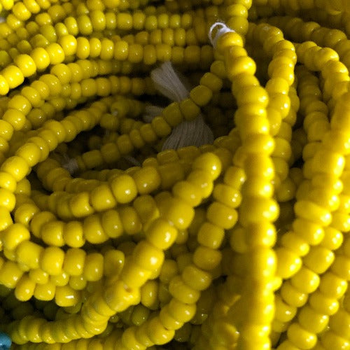 Yellow african waist beads