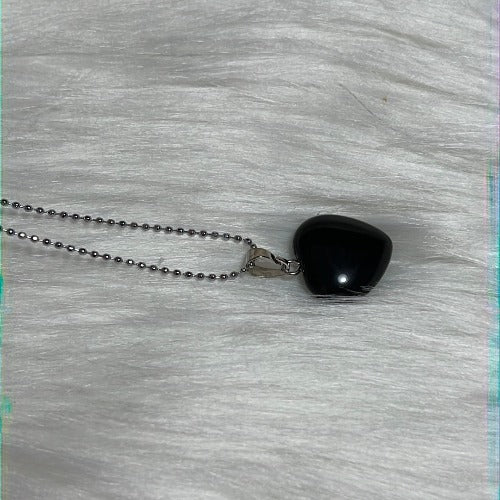 black agate stone necklace