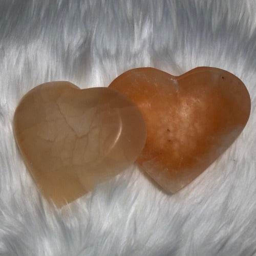 selenite heart bowl for jewelry