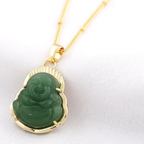 green jade buddha necklace