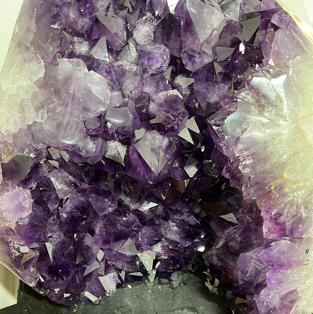 Purple Amethyst Cluster with Cement base for Home decor