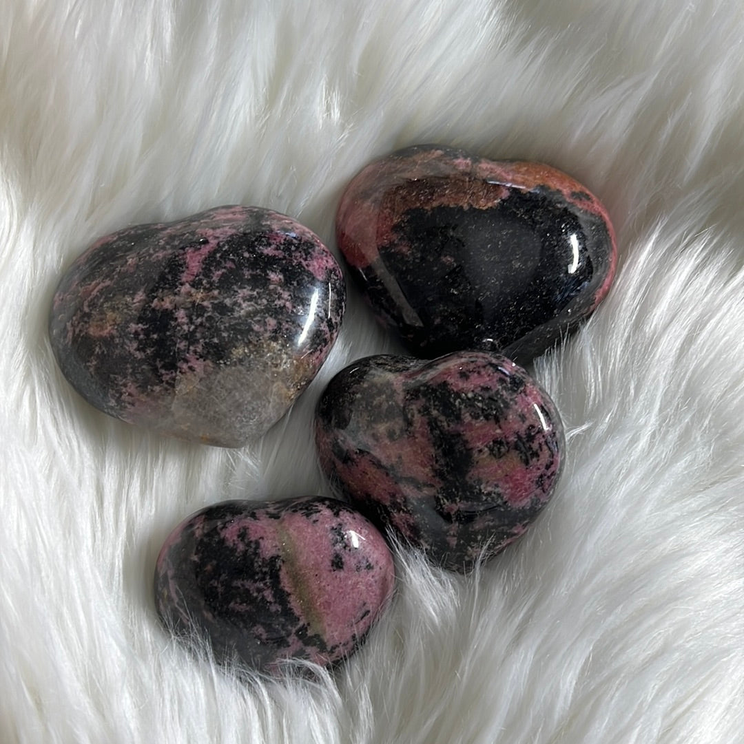 pink and black healing crystal