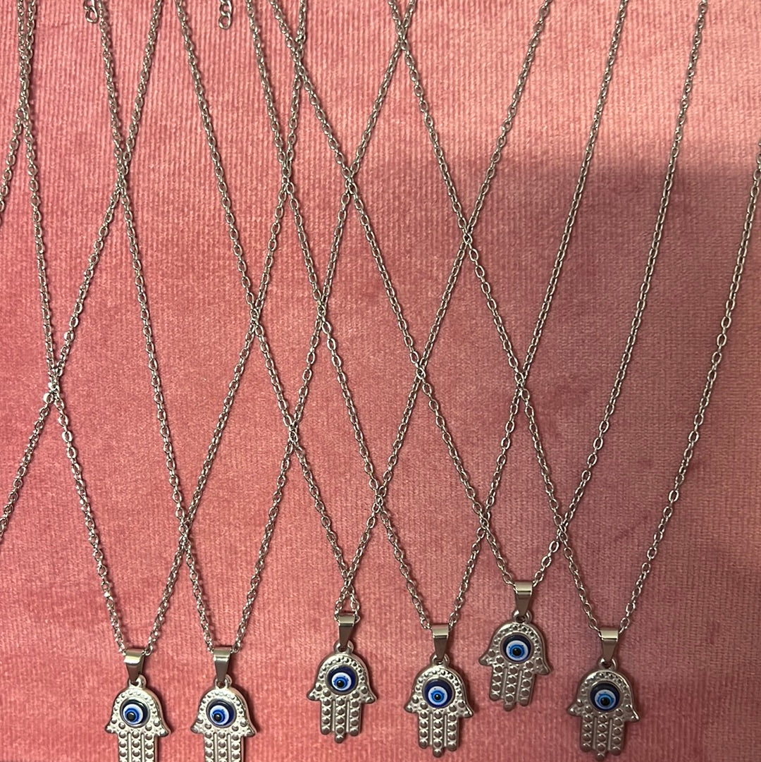 Hamsa Hand charm with Evil eye necklace