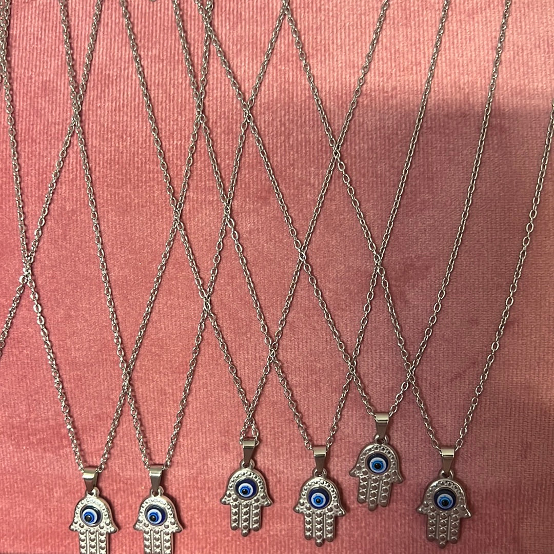 Hamsa Hand charm with Evil eye necklace