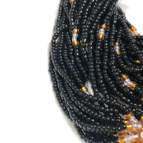 Black and gold waist beads