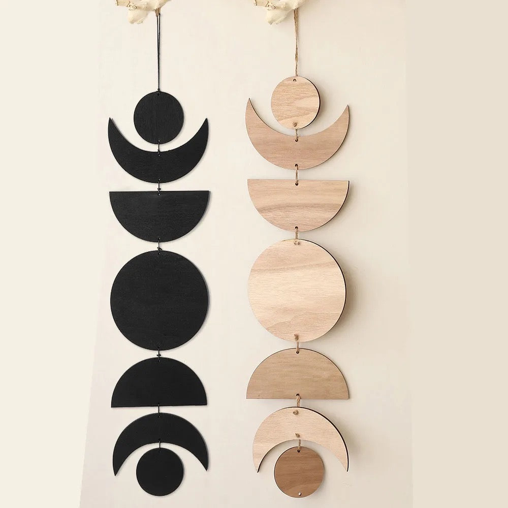 Moon phases Wooden pendants