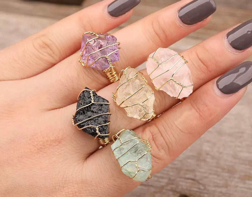 raw healing stone ring