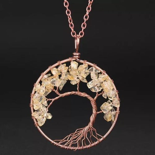 citrine tree of life pendant