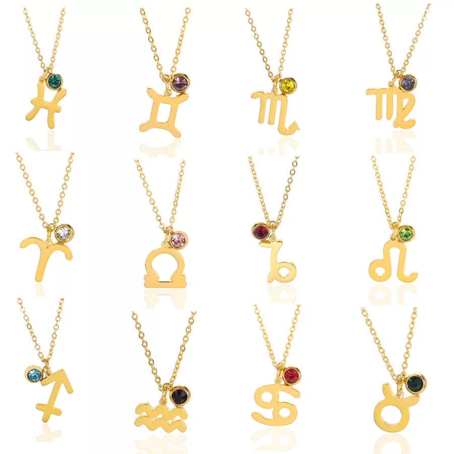 12 zodiac sign with birthstone