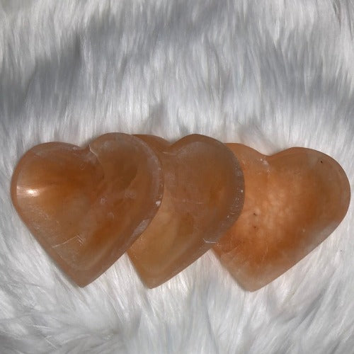 peach selenite bowl