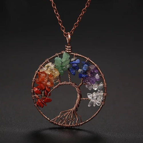 Tree of life chakra necklace